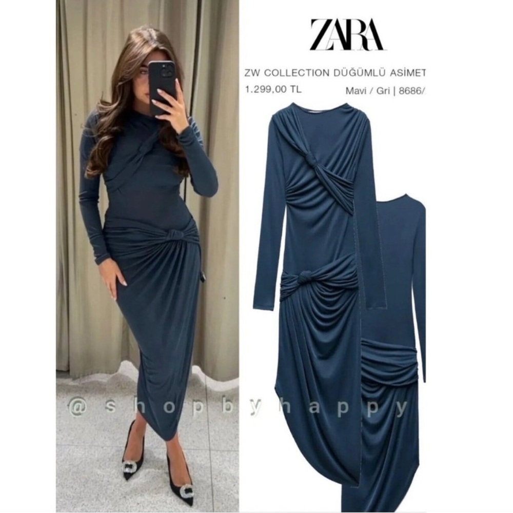 Zara NWT woman knitted asymmetric dress